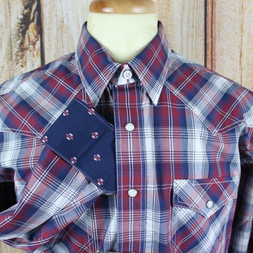 Panhandle Men's Pearl Snap Shirt Western Flip Cuff